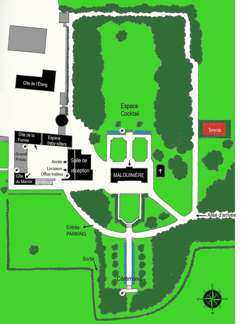 Plan dessiné du domaine vu du ciel